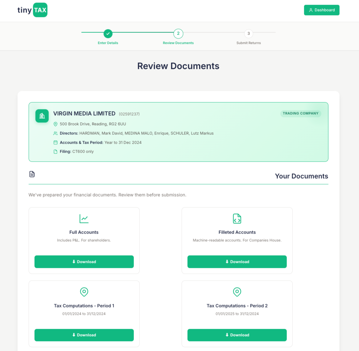Review your submission with generated documents